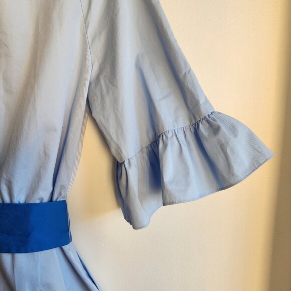 Sz40 NEW Sandro Rosalyn Blue Romper with Ruffle Details - US 8 - Picture 5 of 14